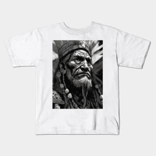 Ayahuasca And the Old Shaman Black and White Kids T-Shirt